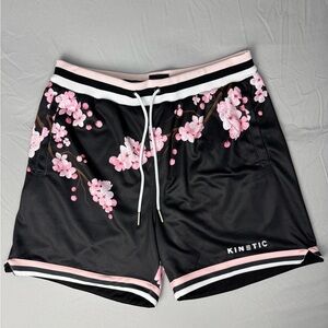 Kinetic Black Floral Men's Athletic Shorts